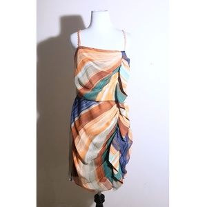 NWT BCBG Asymmetrical Ruffles Dress